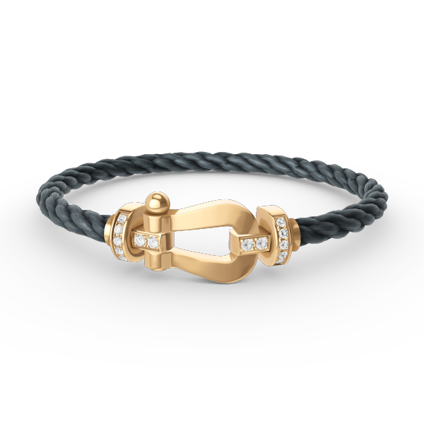 [⭐DORISW] FORCE GROSSES HUFEISEN HALBDIAMANTARMBAND GOLD