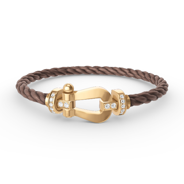[⭐DORISW] FORCE GROSSES HUFEISEN HALBDIAMANTARMBAND GOLD