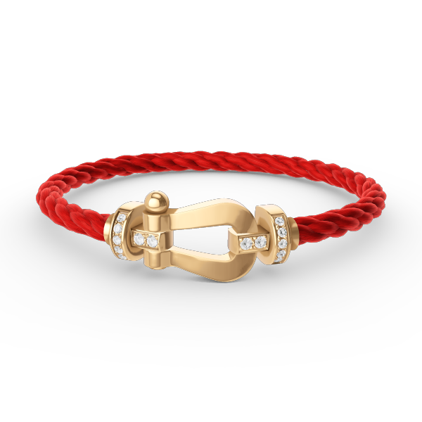 [⭐DORISW] FORCE GROSSES HUFEISEN HALBDIAMANTARMBAND GOLD