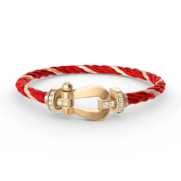 [⭐DORISW] FORCE GROSSES HUFEISEN HALBDIAMANTARMBAND GOLD