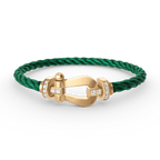 [⭐DORISW] FORCE LARGE HORSESHOE HALF DIAMOND BRACELET GOLD