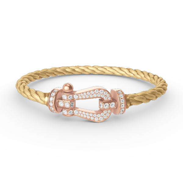 [⭐DORISW] FORCE GROSSES HUFEISEN ARMBAND VOLLDIAMANT ROSÉGOLD