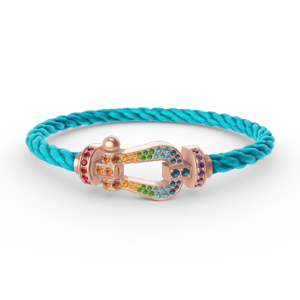 [⭐DORISW] FORCE LARGE HORSESHOE  COLORED DIAMOND BRACELET ROSE GOLD