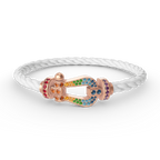 [⭐DORISW] GROSSES HUFEISEN-ARMBAND MIT FARBDAMANTEN IN ROSÉGOLD