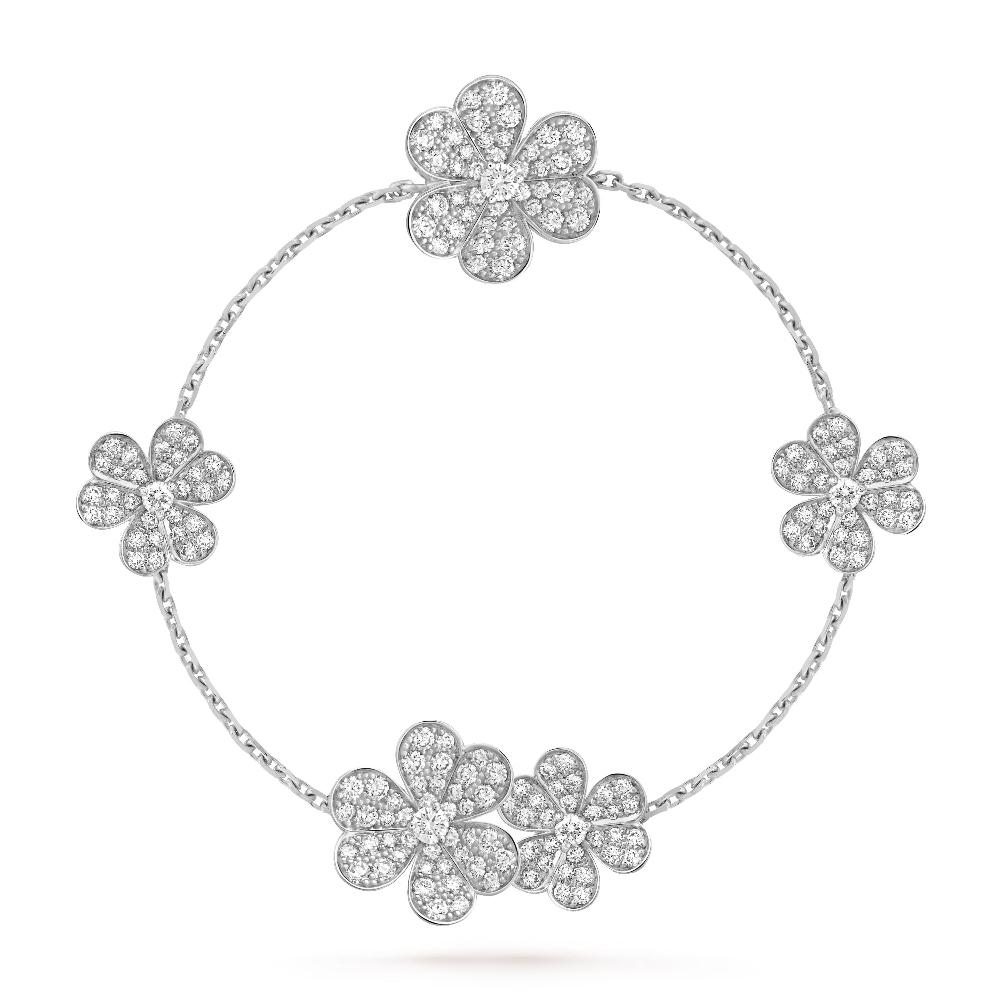 [⭐DORISW] FRIVOLE ARMBAND MIT 5 BLÜTEN, SILBER