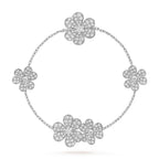 [⭐DORISW] FRIVOLE ARMBAND MIT 5 BLÜTEN, SILBER