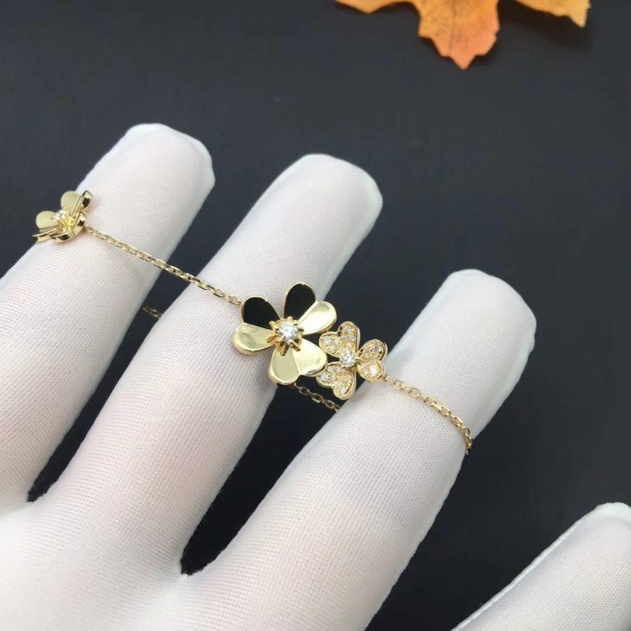 [⭐DORISW] FRIVOLE GOLD-ARMBAND MIT 5 BLÜTEN