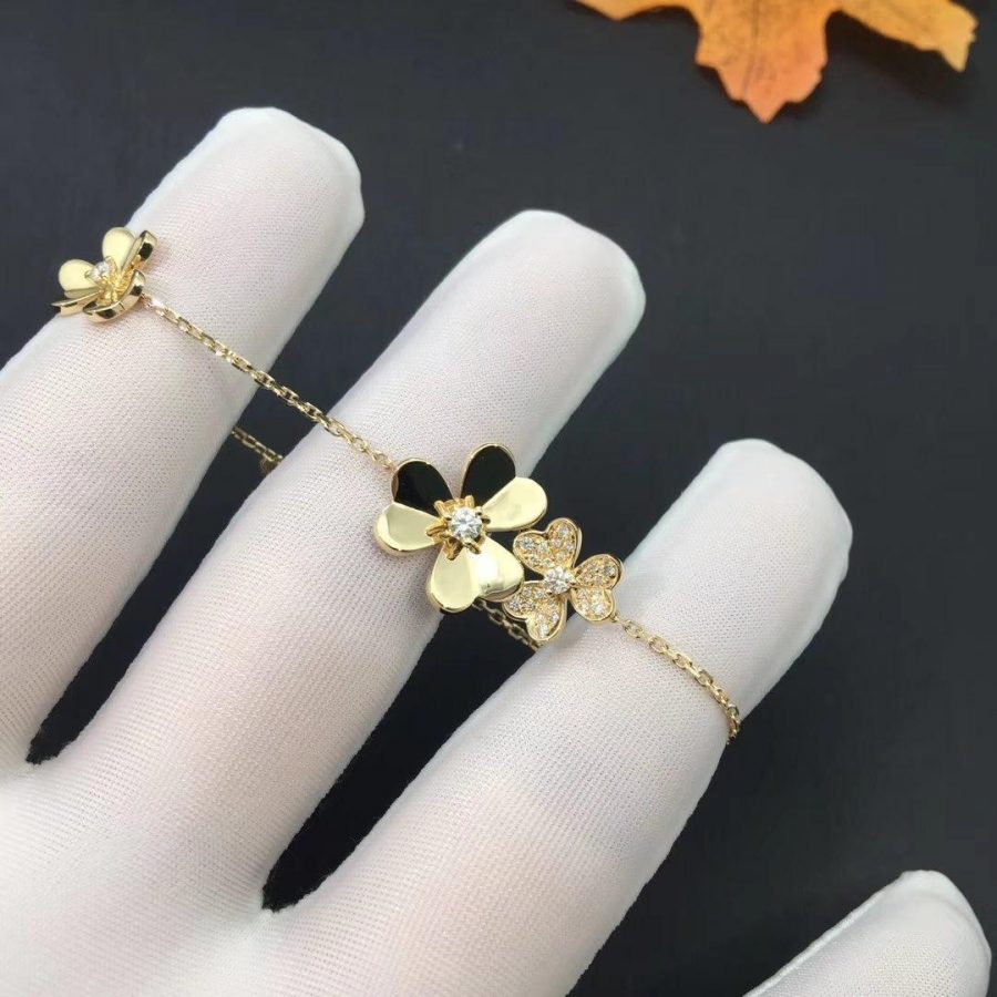 [⭐DORISW] FRIVOLE GOLD-ARMBAND MIT 5 BLÜTEN