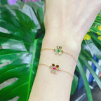 [⭐DORISW] FRIVOLES GOLD-ARMBAND MIT BLUME UND ROSA MALACHIT