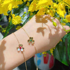 [⭐DORISW] FRIVOLES GOLD-ARMBAND MIT BLUME UND ROSA MALACHIT