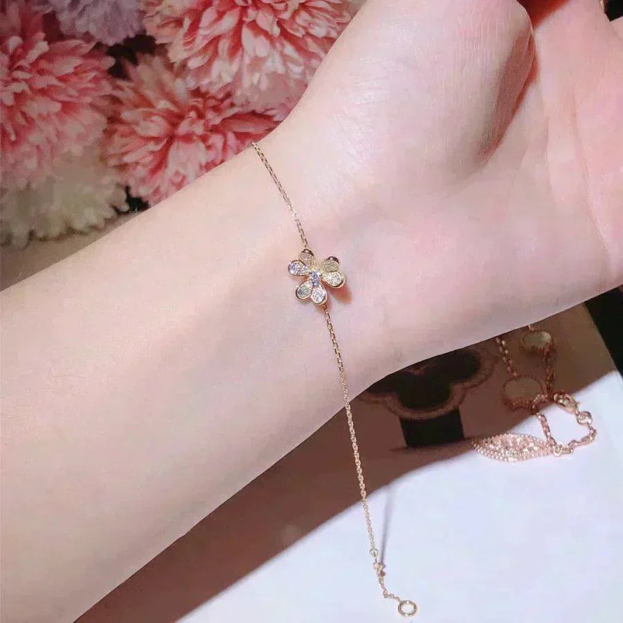 [⭐DORISW] FRIVOLE GOLD FLOWER DIAMOND BRACELET
