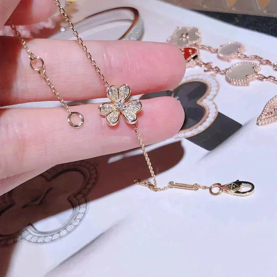 [⭐DORISW] FRIVOLE GOLD FLOWER DIAMOND BRACELET