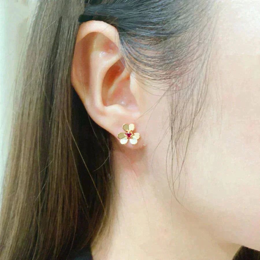 [⭐DORISW] フリヴォル フラワーピンク ピアス