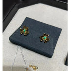 [⭐DORISW] FRIVOLE  FLOWER MALACHITE EARRINGS