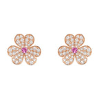[⭐DORISW] フリヴォル ピンクゴールド フラワー ダイヤモンド ピアス