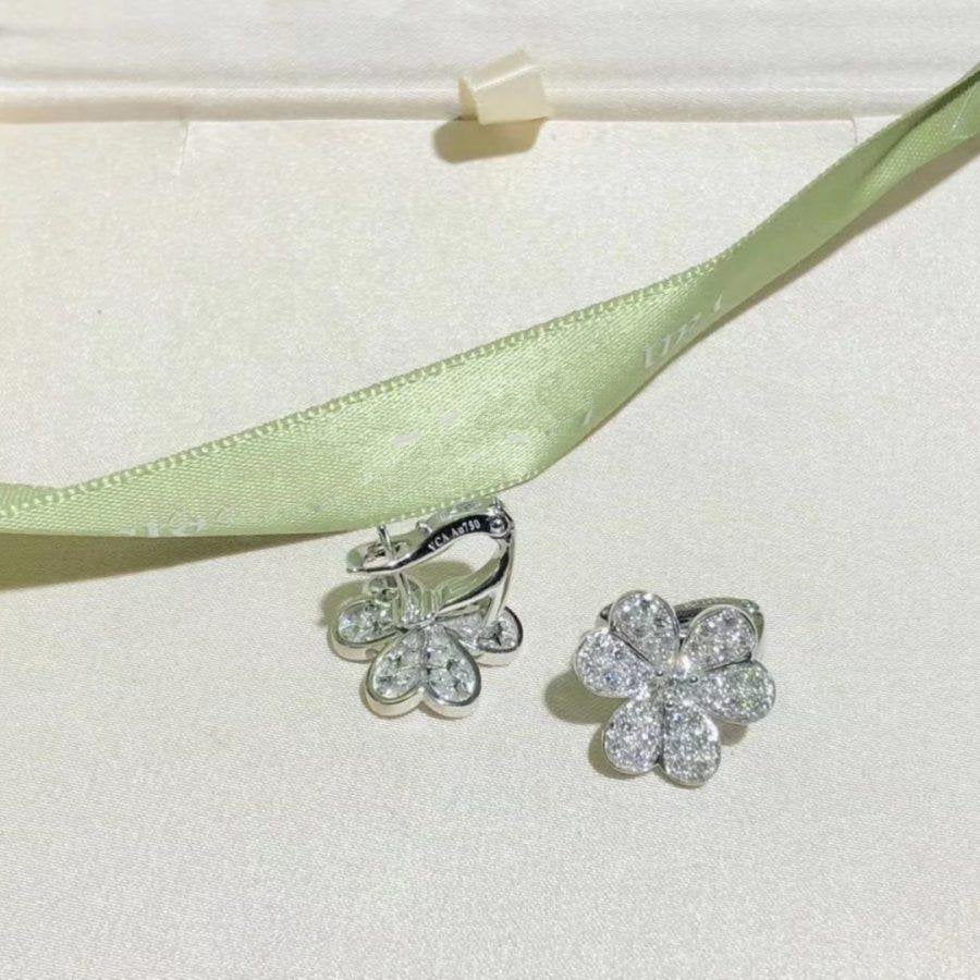 [⭐DORISW] FRIVOLE SILBER BLUMEN-DIAMANT-OHRRINGE