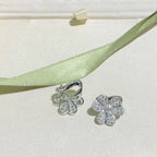 [⭐DORISW] FRIVOLE SILBER BLUMEN-DIAMANT-OHRRINGE