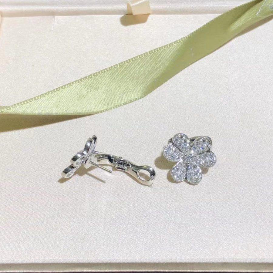 [⭐DORISW] FRIVOLE SILBER BLUMEN-DIAMANT-OHRRINGE