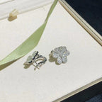 [⭐DORISW] FRIVOLE SILBER BLUMEN-DIAMANT-OHRRINGE
