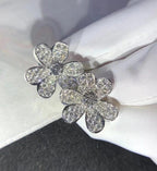[⭐DORISW] FRIVOLE SILBER BLUMEN-DIAMANT-OHRRINGE