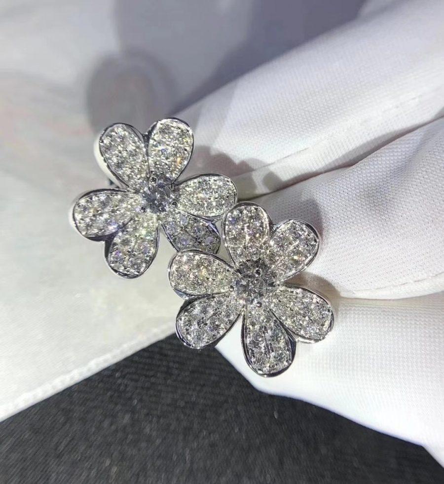 [⭐DORISW] FRIVOLE SILBER BLUMEN-DIAMANT-OHRRINGE