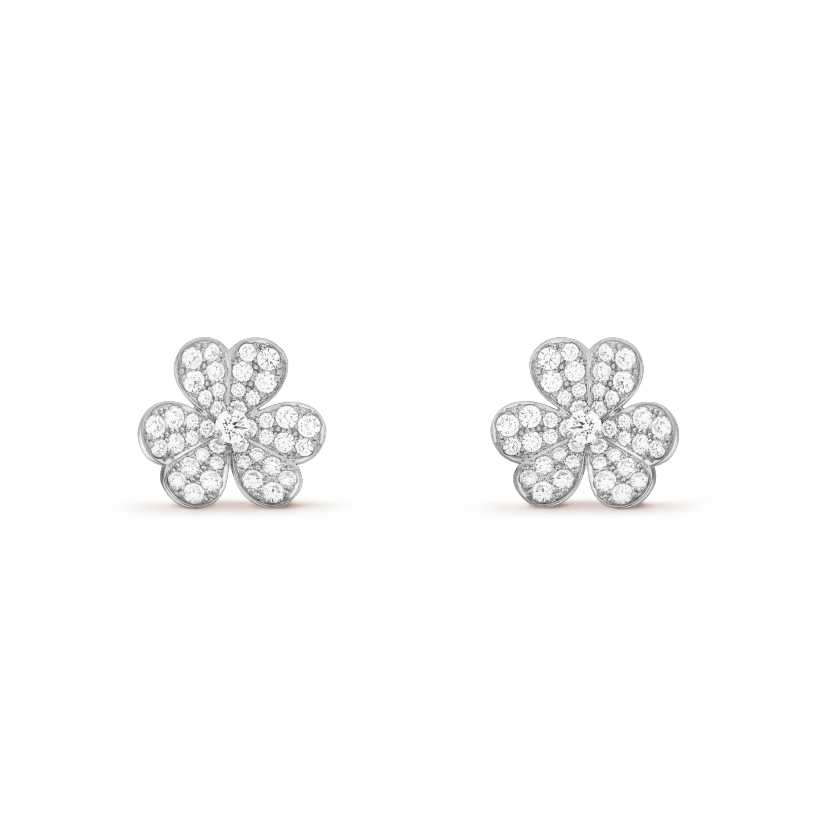 [⭐DORISW] FRIVOLE SILBER BLUMEN-DIAMANT-OHRRINGE