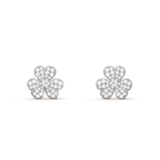 [⭐DORISW] FRIVOLE SILBER BLUMEN-DIAMANT-OHRRINGE