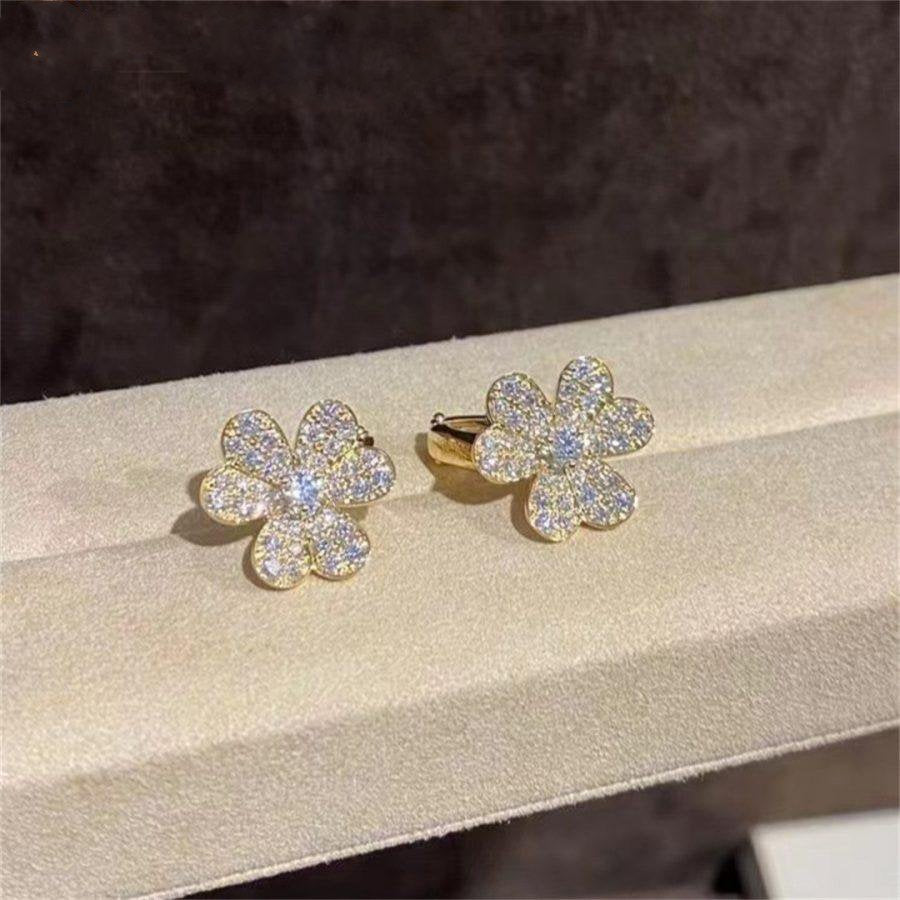 [⭐DORISW] FRIVOLE GOLD FLOWER DIAMOND EARRINGS