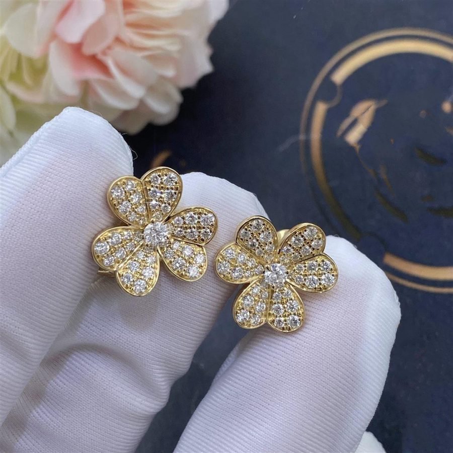 [⭐DORISW] FRIVOLE GOLD FLOWER DIAMOND EARRINGS