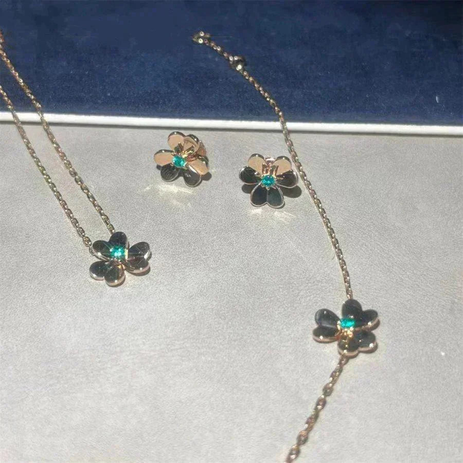 [⭐DORISW] FRIVOLE  FLOWER MALACHITE EARRINGS