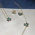 [⭐DORISW] FRIVOLE  FLOWER MALACHITE EARRINGS