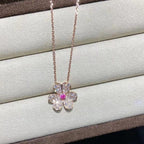 [⭐DORISW] FRIVOLLE HALSKETTE MIT ROSEGOLD-BLÜTE UND DIAMANT