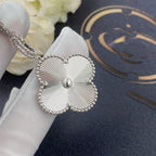 [⭐DORISW] CLOVER 25MM SILBER GROSSE KLEEBLATT-HALSKETTE