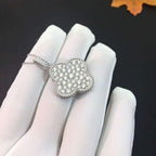 [⭐DORISW] CLOVER 25MM SILBER VOLLDIAMANT GROSSE KLEEBLATT-HALSKETTE