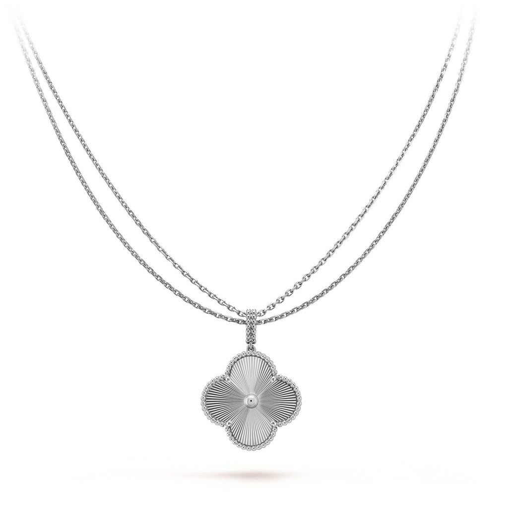 [⭐DORISW] CLOVER 25MM SILBER GROSSE KLEEBLATT-HALSKETTE