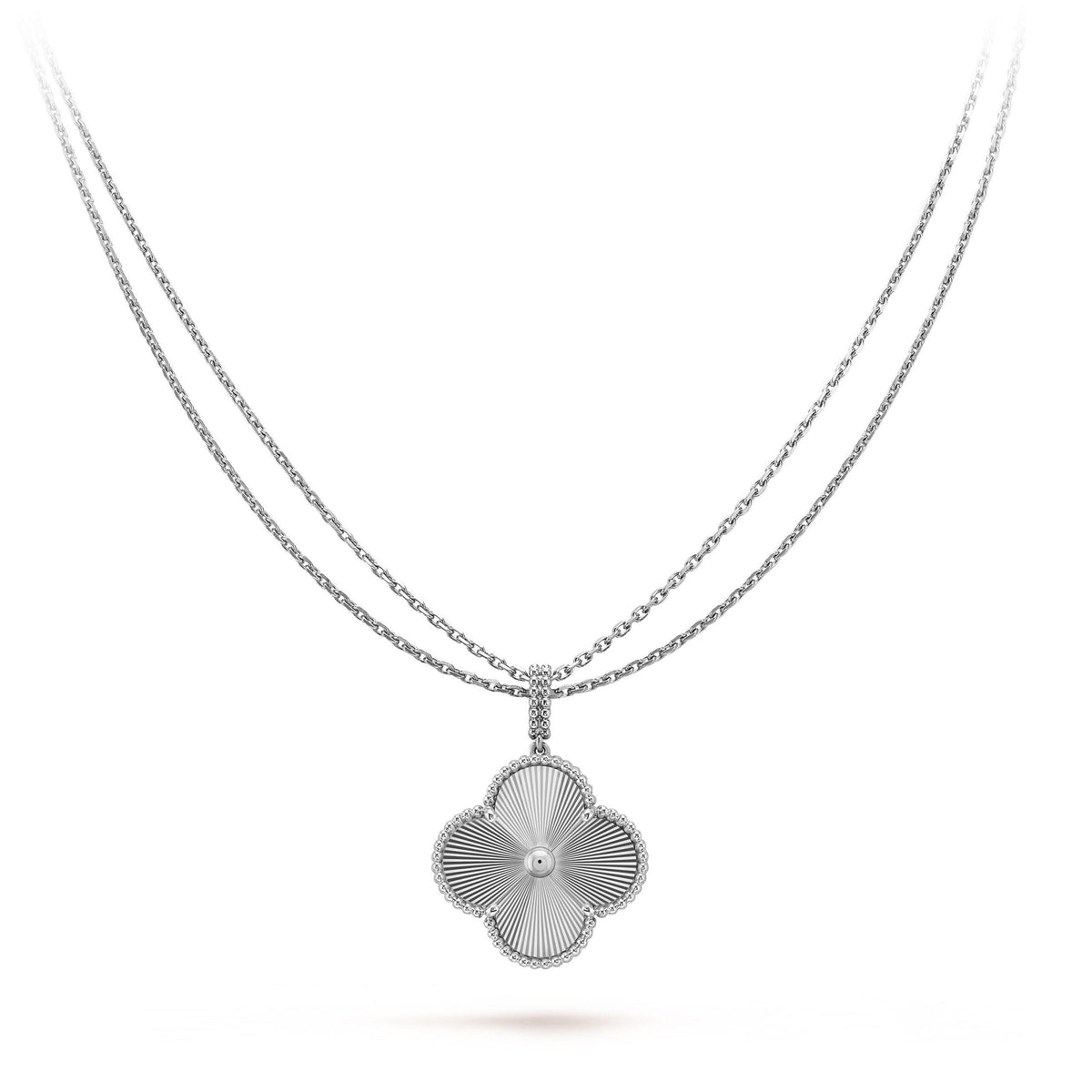 [⭐DORISW] CLOVER 25MM SILBER GROSSE KLEEBLATT-HALSKETTE