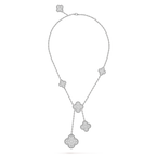 [⭐DORISW] CLOVER 5 MOTIVE SILBER DIAMANTEN HALSKETTE
