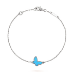 [⭐DORISW] バタフライ ターコイズ バタフライ ブレスレット シルバー