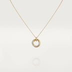 [⭐DORISW] TRINITY NECKLACE SILVER GOLD PINK GOLD DIAMONDS