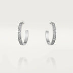 [⭐DORISW] LOVE DIAMOND SILVER HOOP EARRINGS