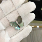 [⭐DORISW] LARGE BUTTERFLY SILVER PENDANT DIAMOND NECKLACE