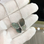 [⭐DORISW] LARGE BUTTERFLY SILVER PENDANT DIAMOND NECKLACE