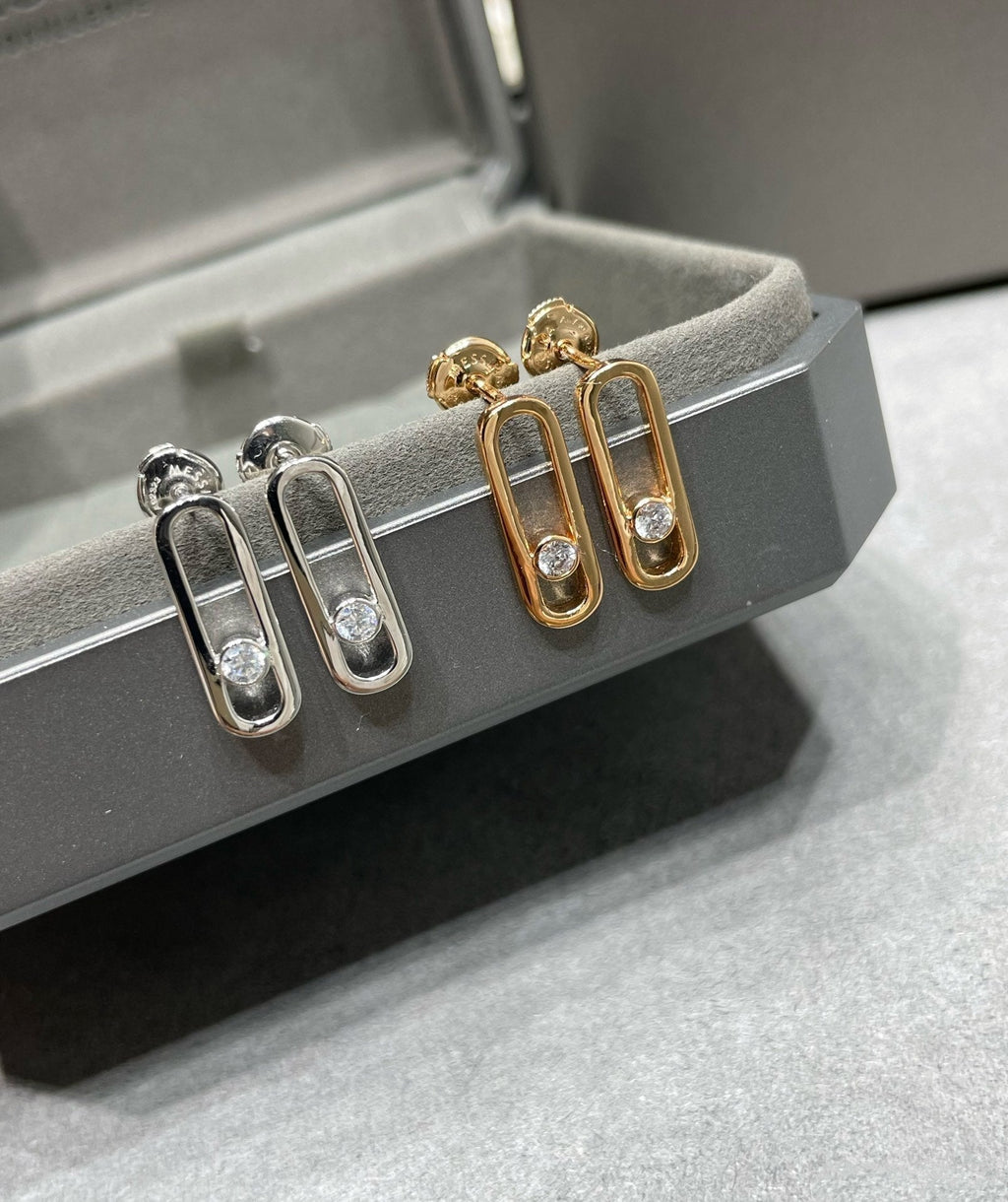 [[⭐DORISW] ] MOVE UNO SMALL 1 DIAMOND EARRINGS