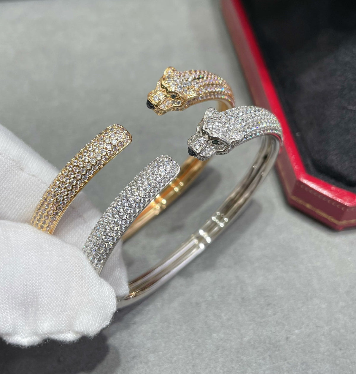 [⭐DORISW] PANTHERE FULL DIAMOND OPEN BRACELET