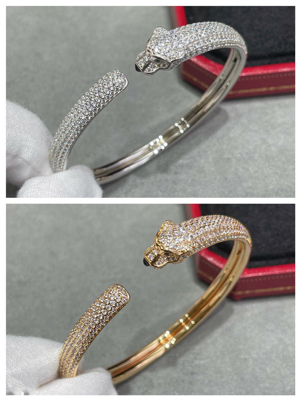 [⭐DORISW] PANTHERE FULL DIAMOND OPEN BRACELET