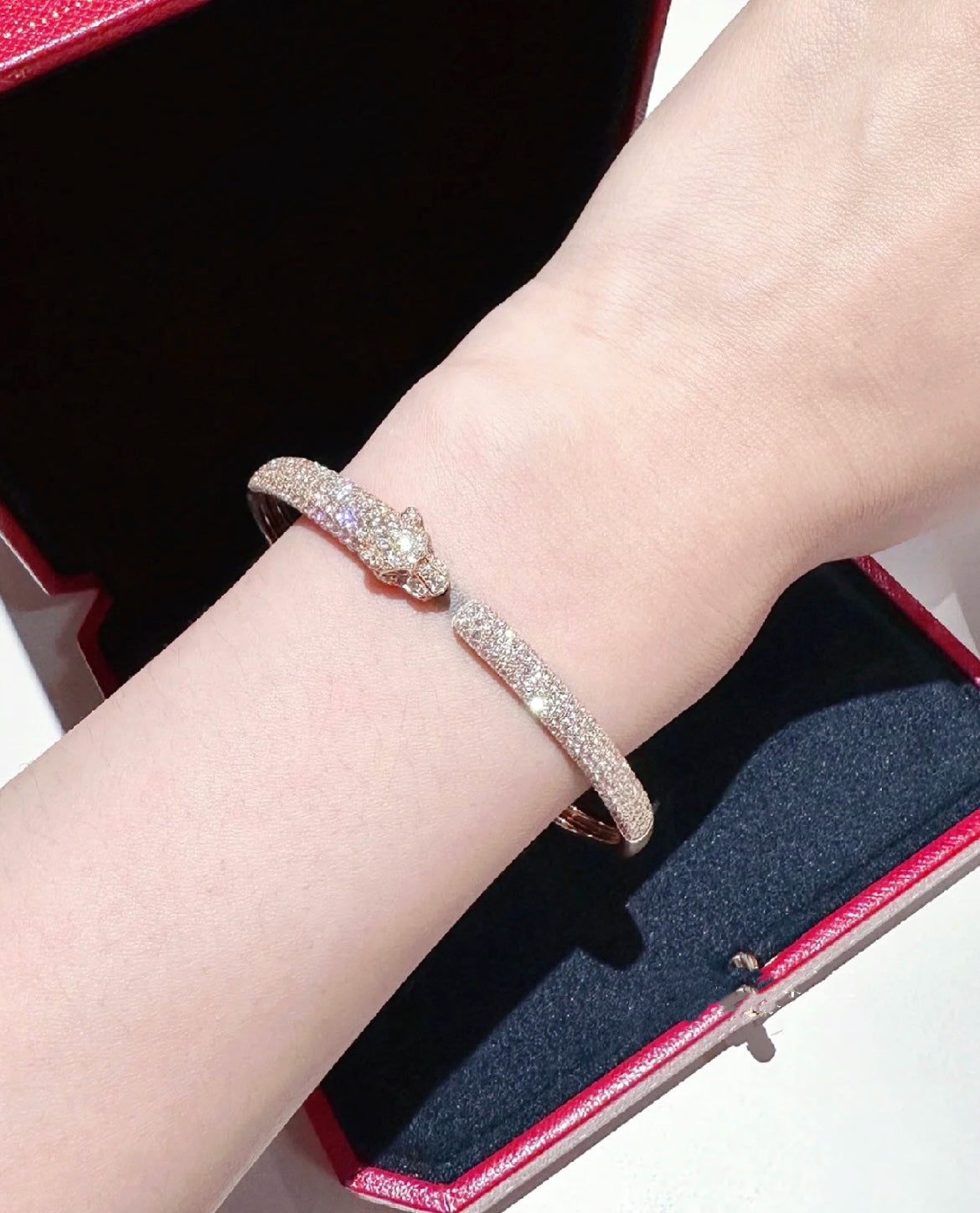 [⭐DORISW] PANTHERE FULL DIAMOND OPEN BRACELET