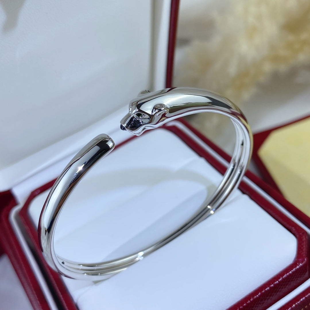 [⭐DORISW] パンテール シルバー オープンブレスレット