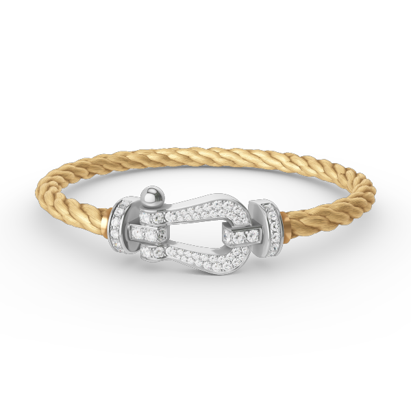 [⭐DORISW] FORCE GROSSES HUFEISEN VOLLDIAMANT-ARMBAND SILBER