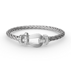 [⭐DORISW] FORCE LARGE HORSESHOE HALF DIAMOND BRACELET SILVER