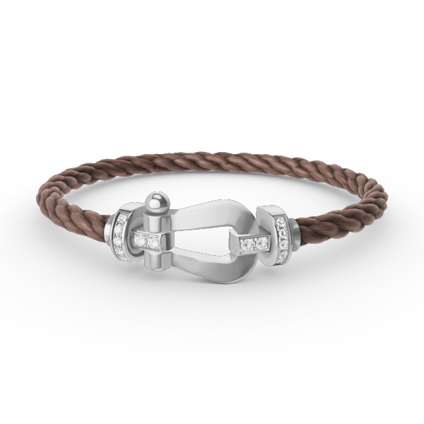 [⭐DORISW] FORCE GROSSES HUFEISEN HALB-DIAMANT ARMBAND SILBER